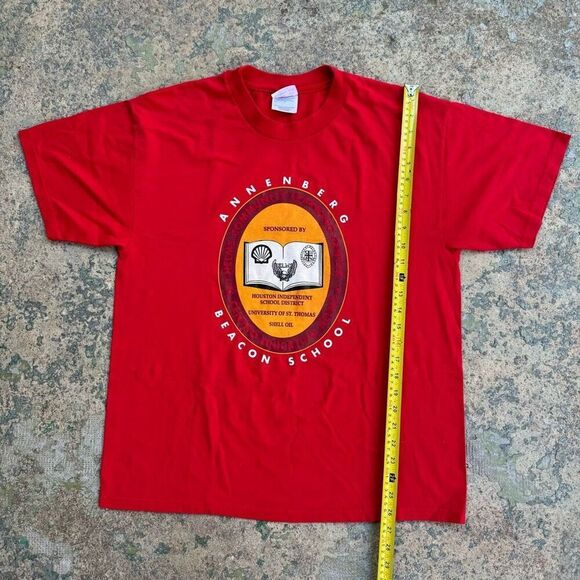 Vintage Single Stitch Houston School District x Shell Oil Shirt - Picture 1 of 5